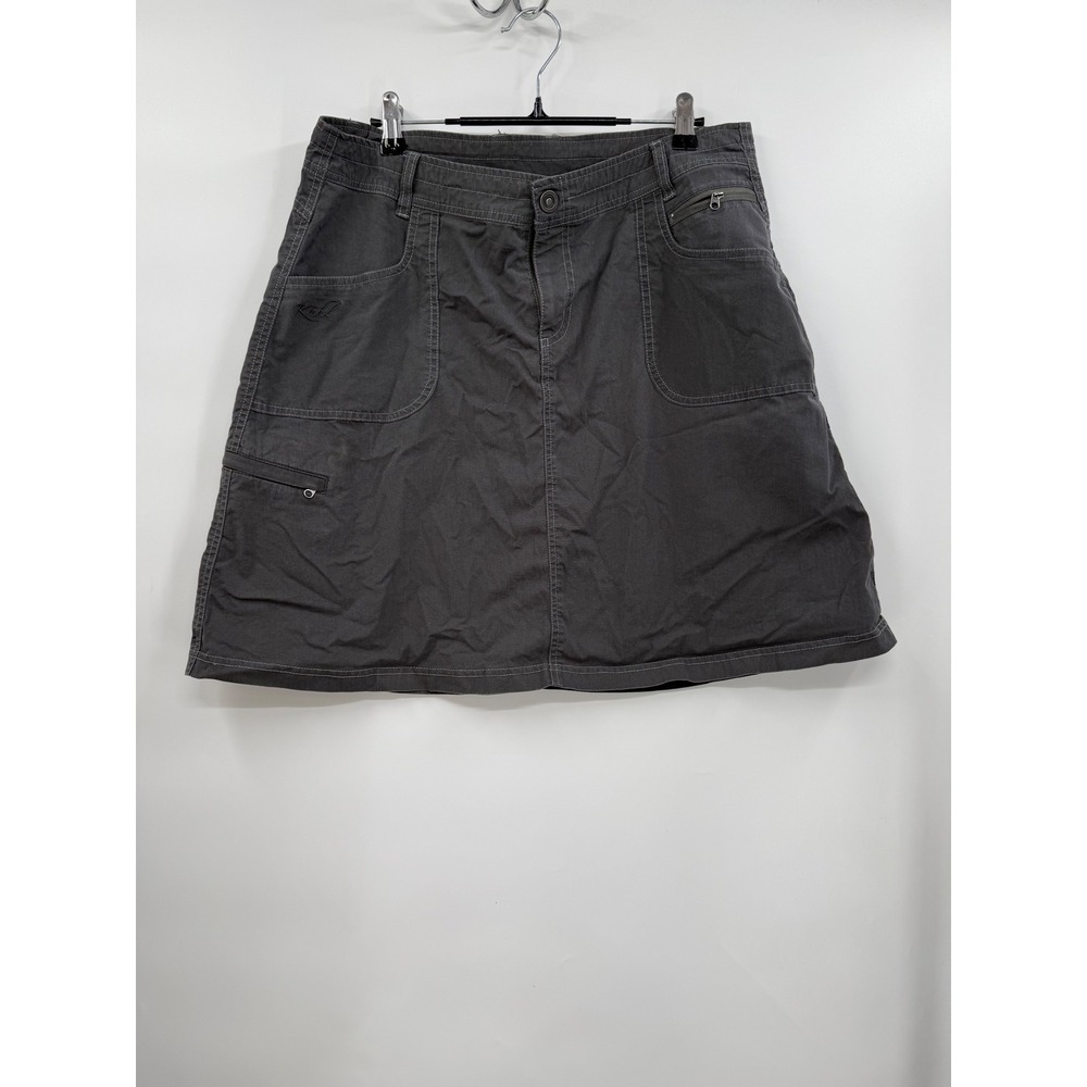 KUHL 10 Hiking Skirt Womens Charcoal Gray Utility‎ Cargo Cotton Blend Outdoor